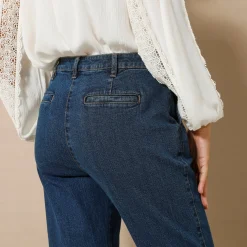 Jeans|Broek<Blancheporte Stretchjeans in 'mom' model, hoge taille stone