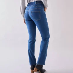 Jeans|Broek<Blancheporte Stretchjeans in recht model met hoge taille stone