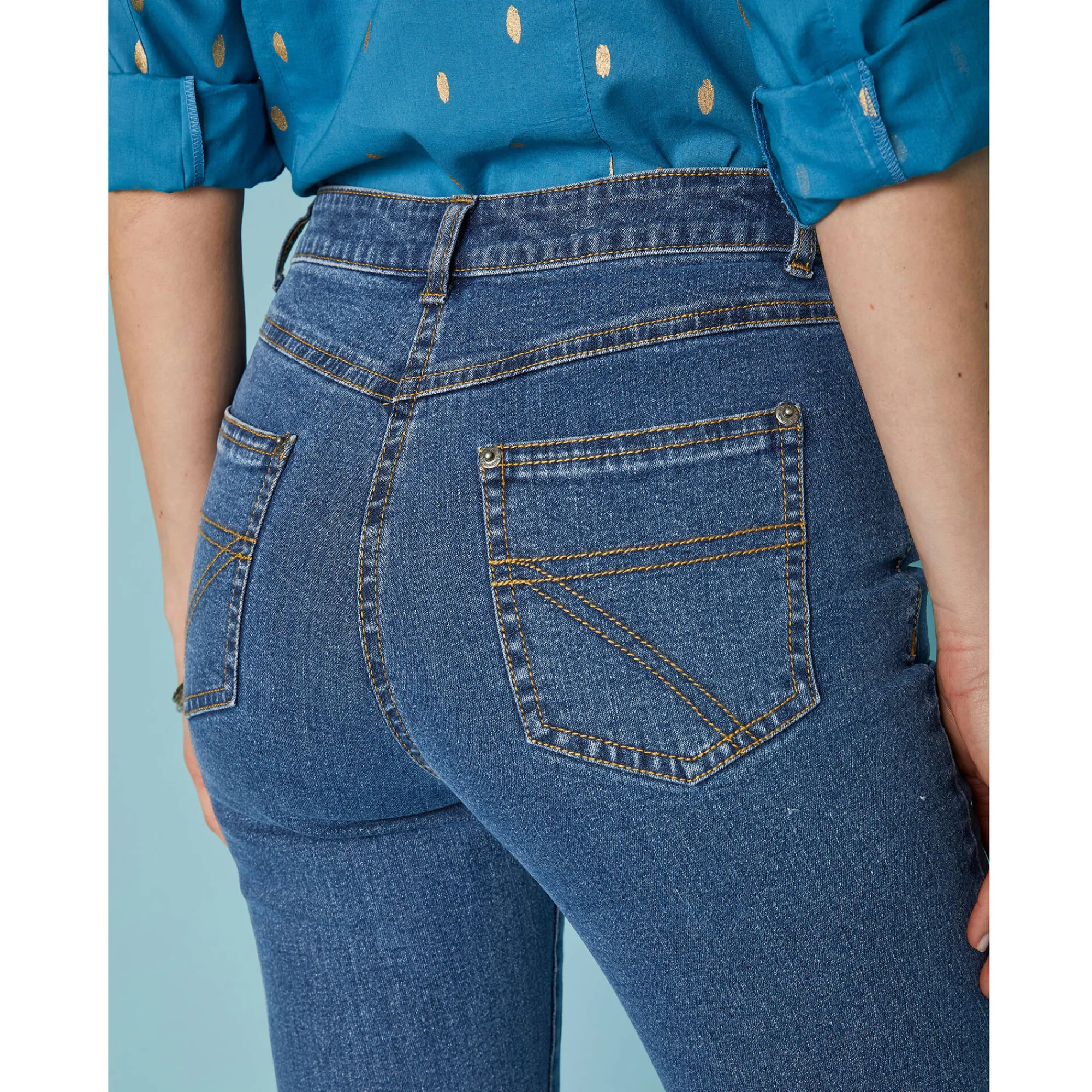 Jeans|Broek<Blancheporte Stretchjeans in recht model - kleine lengte stone