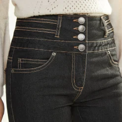 Jeans|Broek<Blancheporte Stretchjeans in recht model met hoge taille black