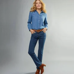 Jeans<Blancheporte Stretchjeans in recht model - gemiddelde lengte stone