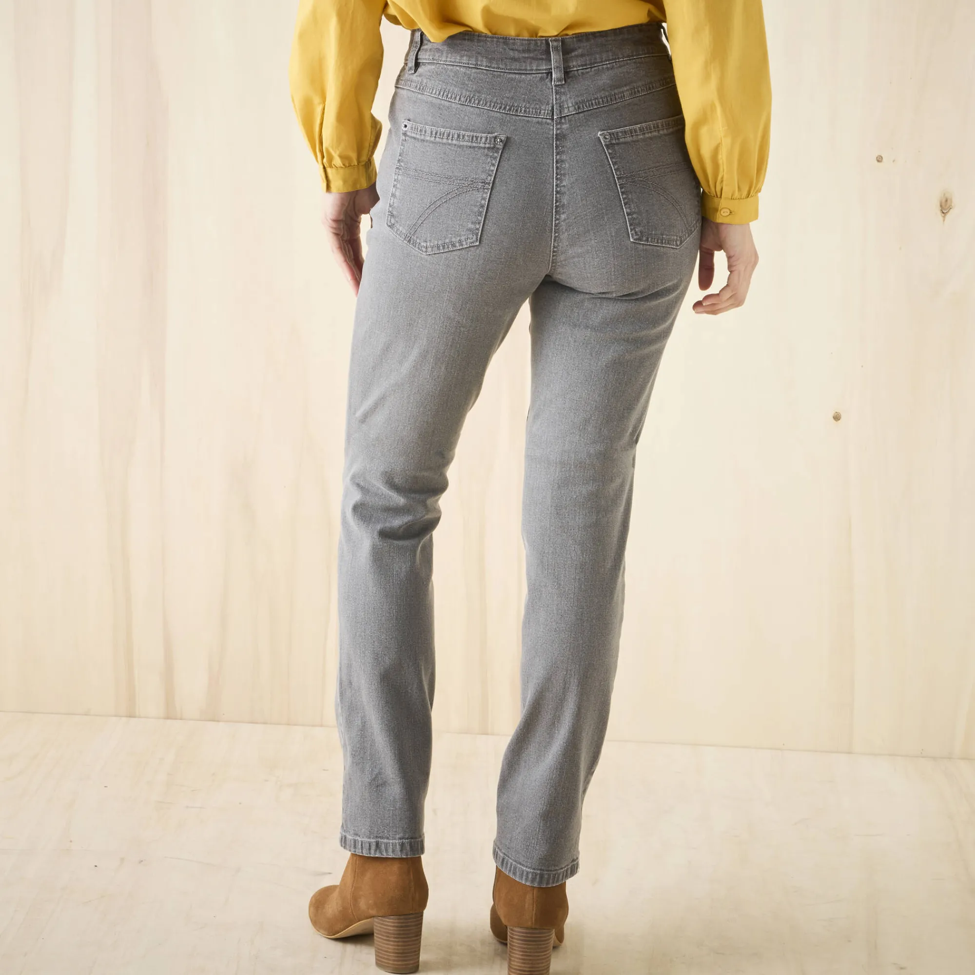 Jeans|Broek<Blancheporte Stretchjeans in recht model - kleine lengte grijs