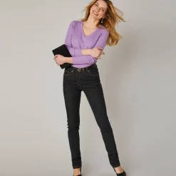 Jeans<Blancheporte Stretchjeans in recht model - gemiddelde lengte black