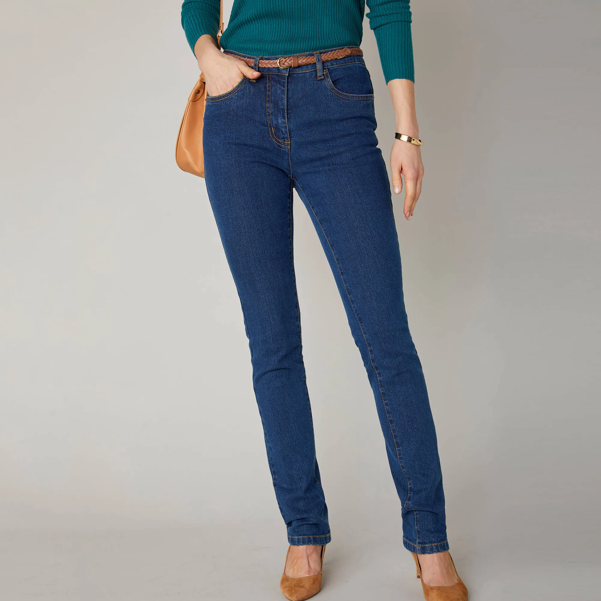 Jeans<Blancheporte Stretchjeans in recht model - kleine lengte dark blue