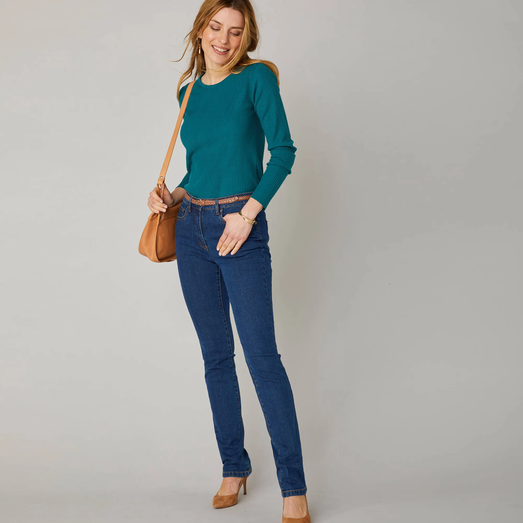 Jeans<Blancheporte Stretchjeans in recht model - kleine lengte dark blue