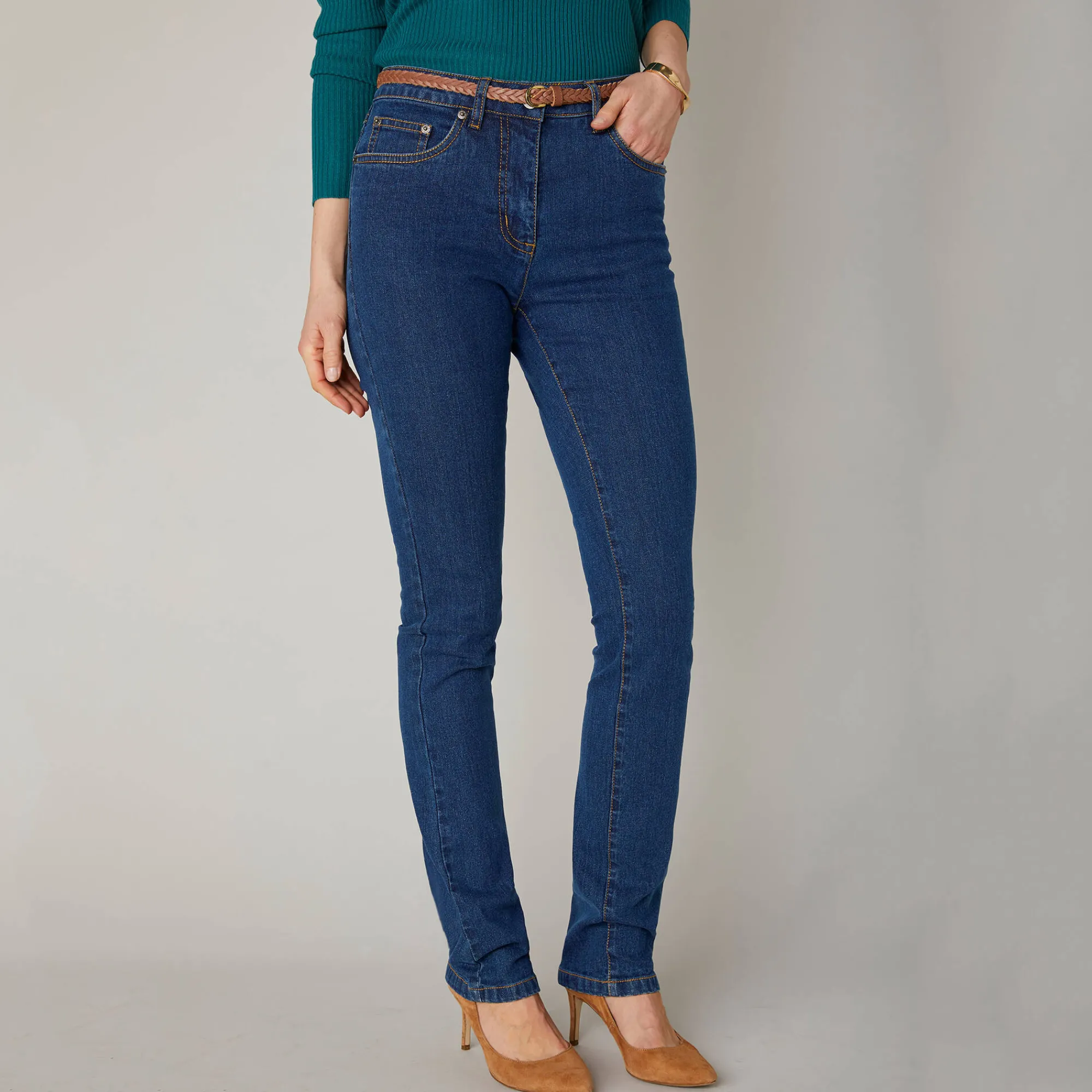Jeans<Blancheporte Stretchjeans in recht model - kleine lengte dark blue