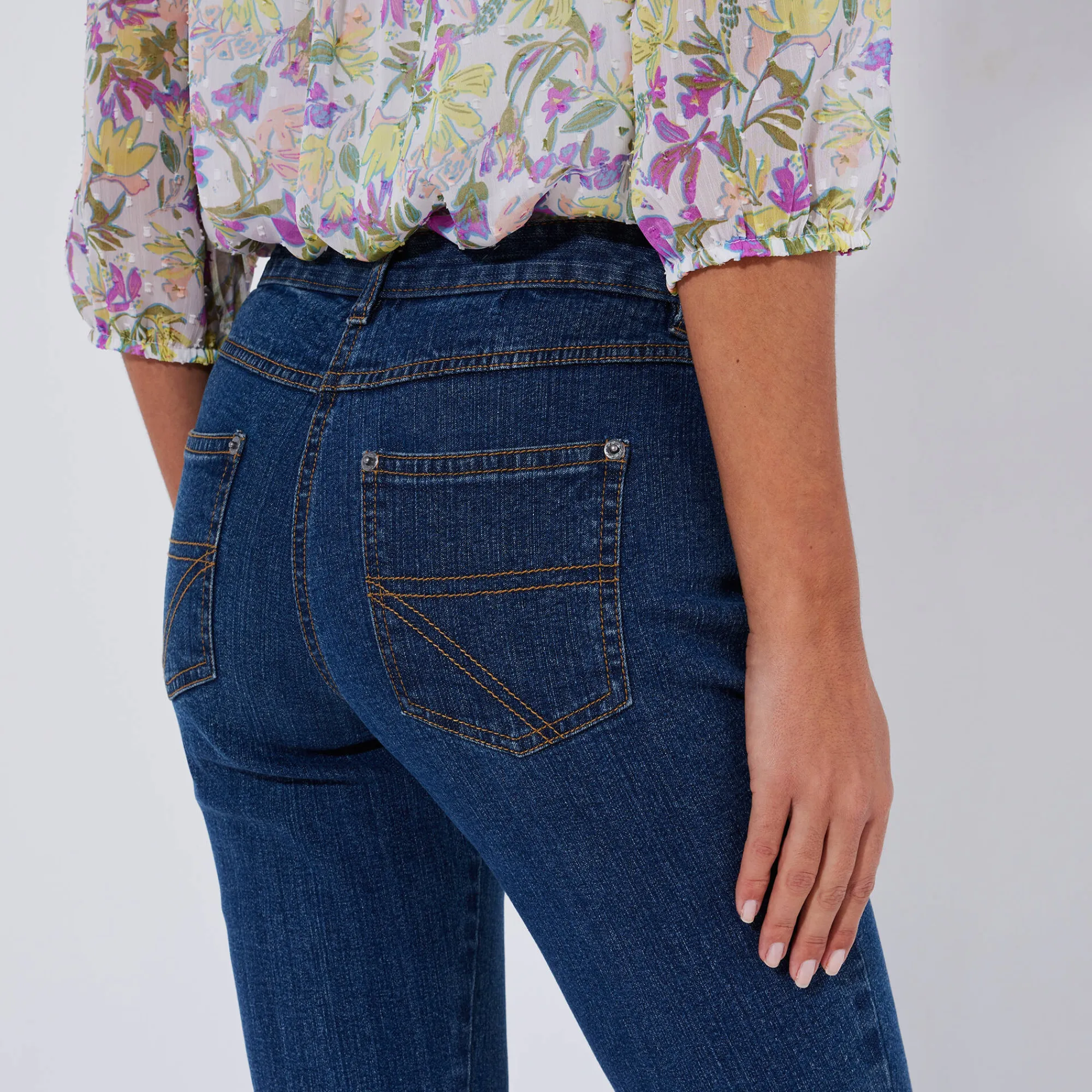 Jeans<Blancheporte Stretchjeans in recht model - gemiddelde lengte dark blue