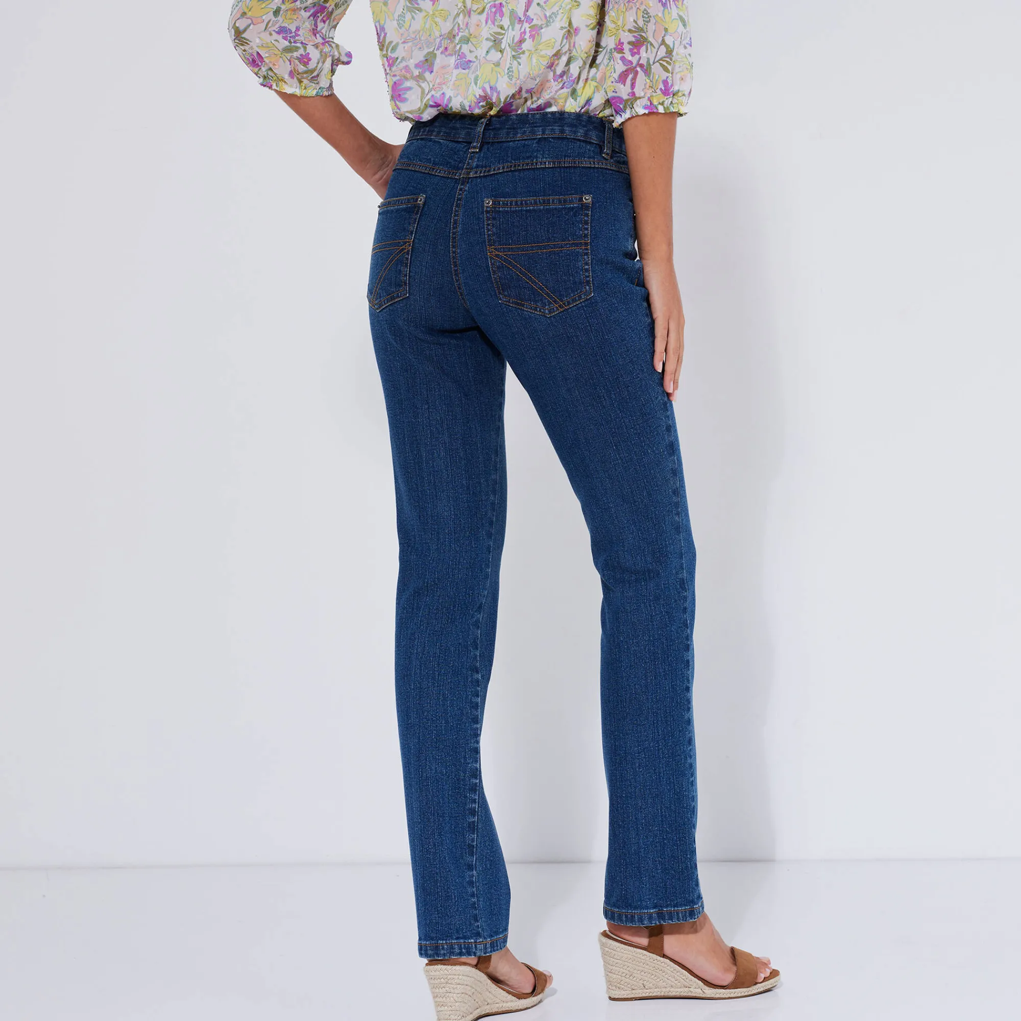 Jeans<Blancheporte Stretchjeans in recht model - gemiddelde lengte dark blue