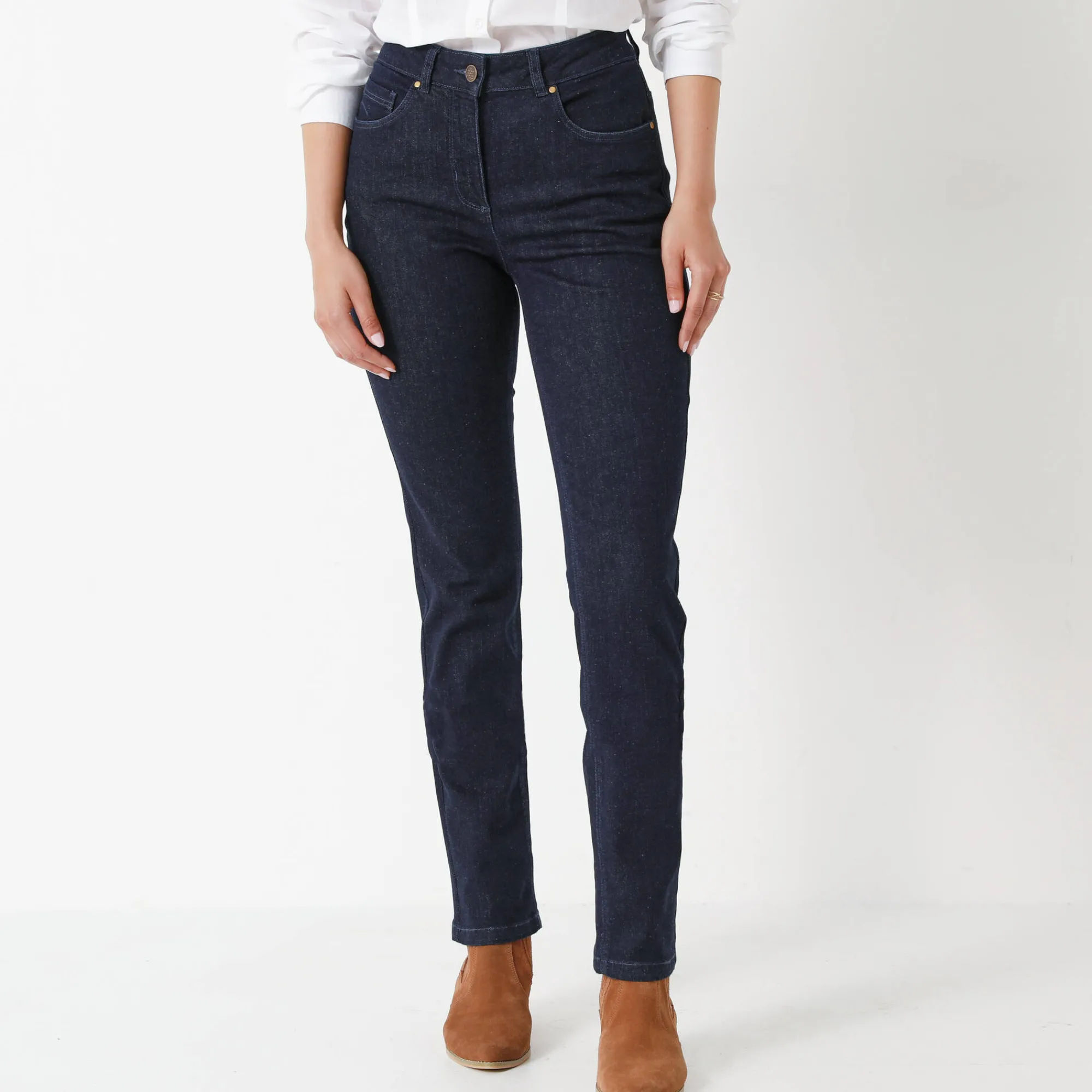 Jeans<Blancheporte Stretchjeans met recht model raw