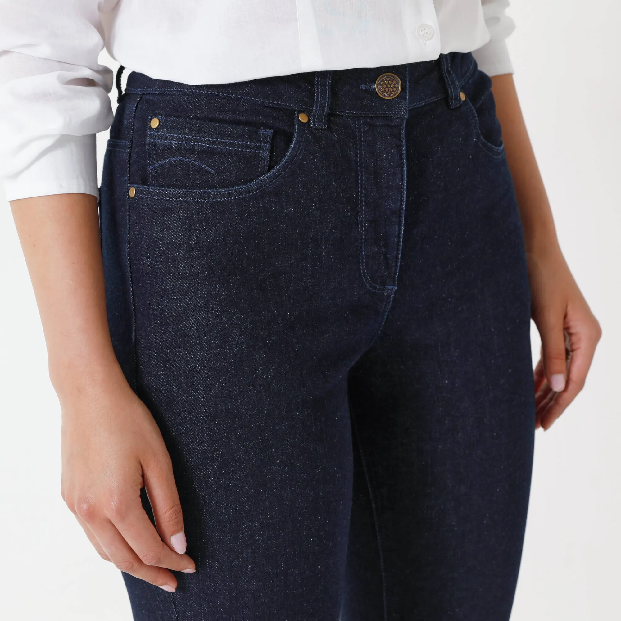 Jeans<Blancheporte Stretchjeans met recht model raw