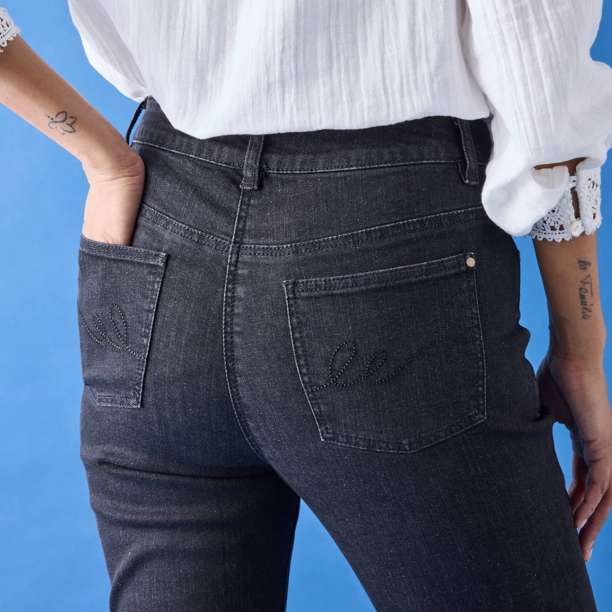 Jeans<Blancheporte Stretchjeans met recht model zwart