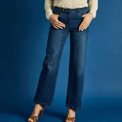 Jeans|Broek<Blancheporte Stretchjeans met ruim model, grote lengte stone