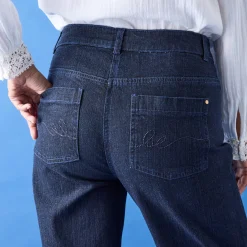 Jeans|Broek<Blancheporte Stretchjeans met ruim model, grote lengte raw