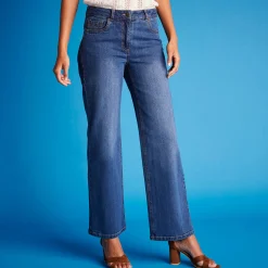 Jeans<Blancheporte Stretchjeans met ruim model, kleine lengte stone