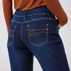 Jeans|Broek<Blancheporte Stretchjeans 'mom' model met elastische taille dark blue