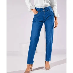 Jeans|Broek<Blancheporte Stretchjeans 'mom' model met elastische taille stone