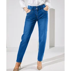 Jeans|Broek<Blancheporte Stretchjeans 'mom' model met elastische taille stone