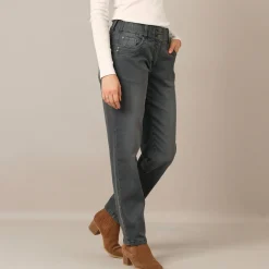 Jeans|Broek<Blancheporte Stretchjeans 'mom' model met elastische taille donkergrijs
