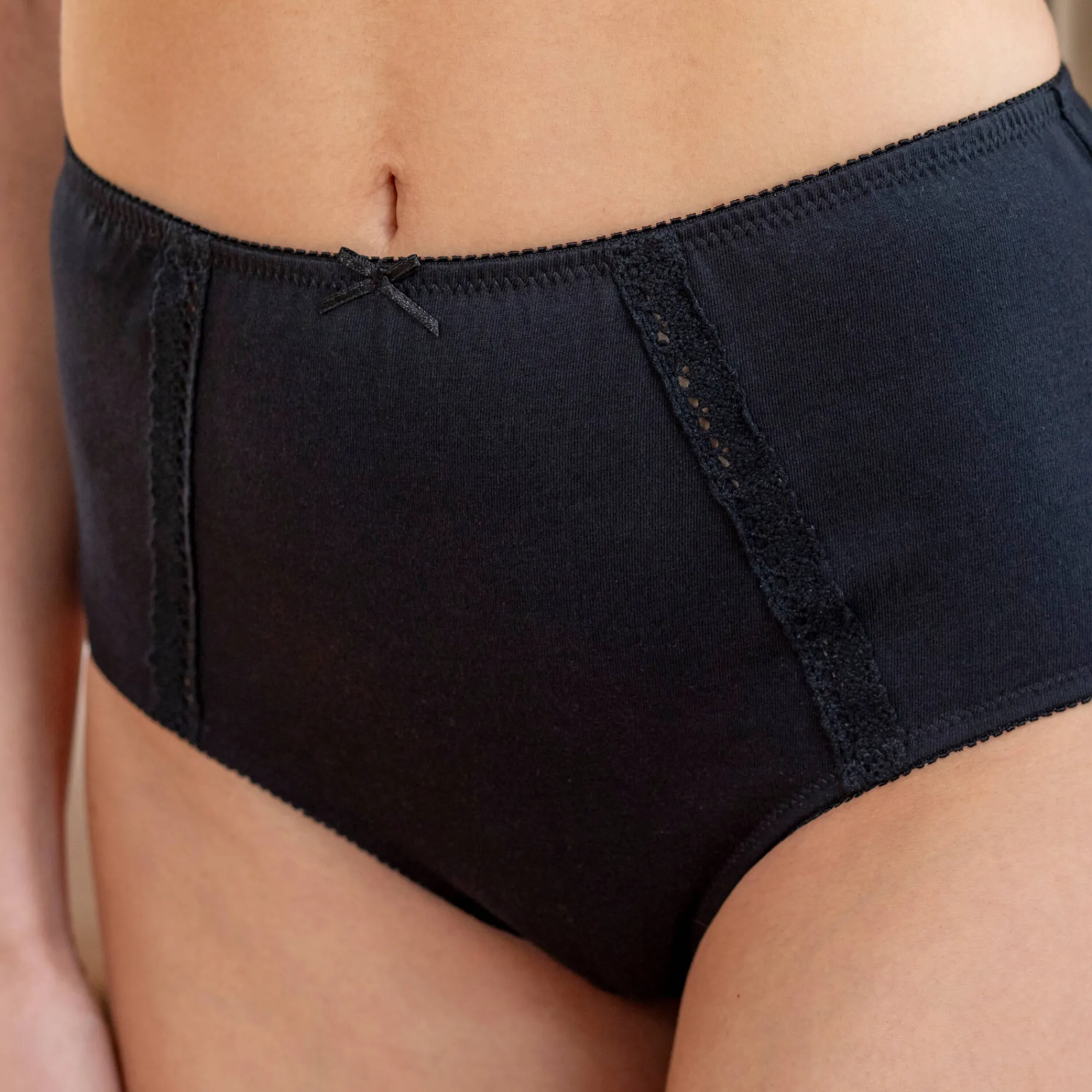 Slip En Shorty<Blancheporte Super maxislip in katoen - set van 2 wit + zwart