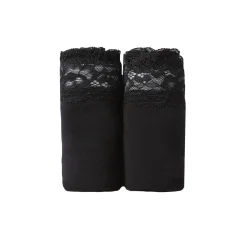 Slip En Shorty<Blancheporte Supermaxislip in stretchkatoen met kanten tailleband - set van 2 zwart