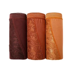 Slip En Shorty<Blancheporte Supermaxislip met kant - set van 3 chocolade