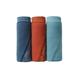 Slip En Shorty<Blancheporte Supermaxislip met kant - set van 3 oranje + blauw + eendenblauw