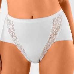 Slip En Shorty<Blancheporte Supermaxislip met kant - set van 3 wit