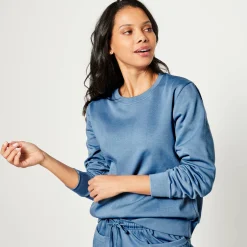 Trui En Vest<Blancheporte Sweater in molton jeansblauw