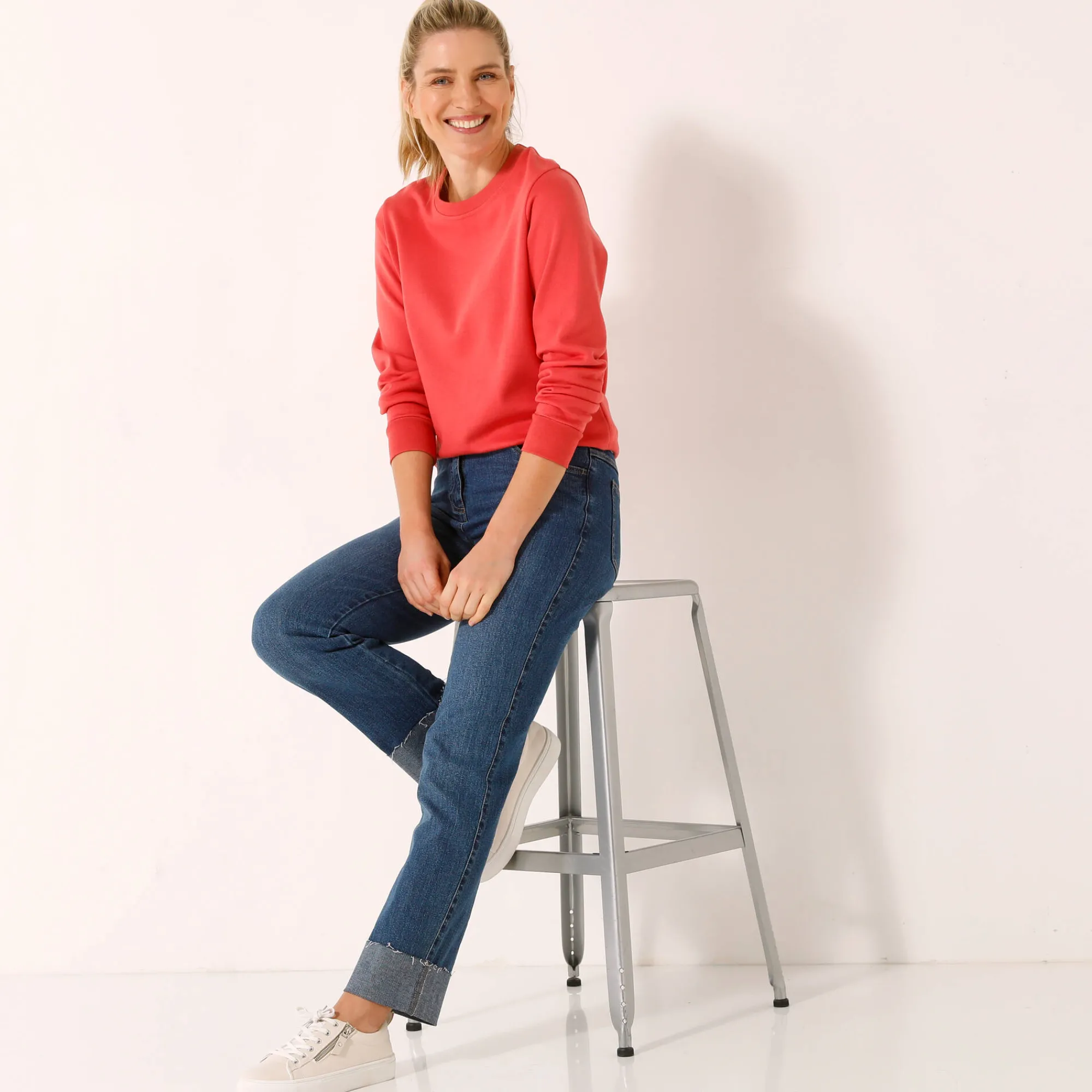 Trui En Vest<Blancheporte Sweater in molton koraal