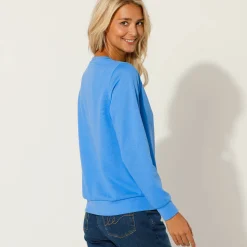 Trui En Vest<Blancheporte Sweater in molton blauw