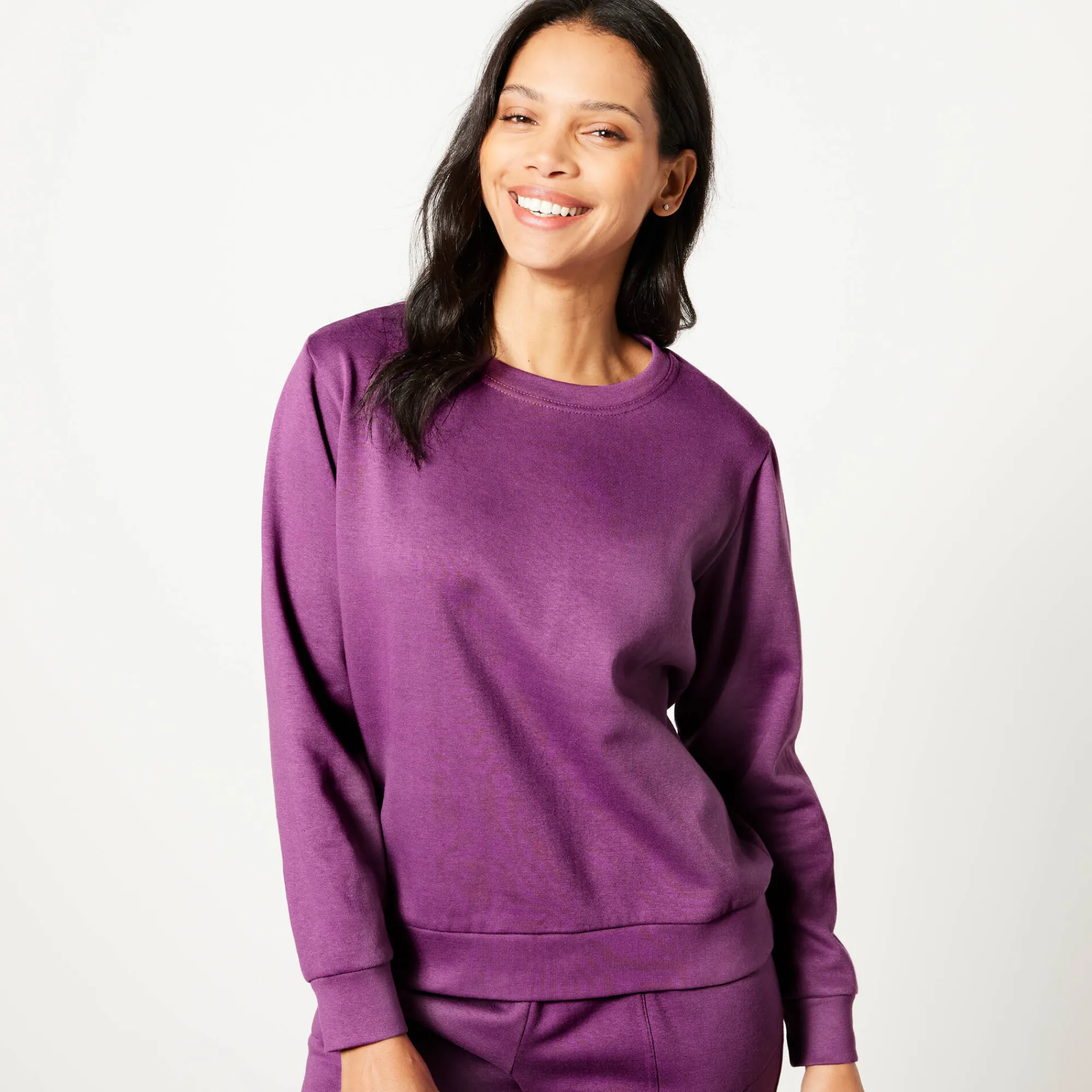 Trui En Vest<Blancheporte Sweater in molton paarsrood