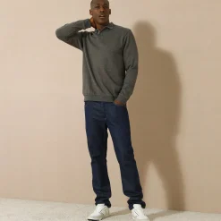 Sweater|Trui En Vest<Blancheporte Sweater in molton met polokraag chiné antraciet