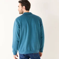 Sweater|Trui En Vest<Blancheporte Sweater in molton met polokraag petroleumblauw
