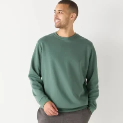 Sweater|Trui En Vest<Blancheporte Sweater in molton met ronde hals donkergroen