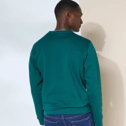 Sweater|Trui En Vest<Blancheporte Sweater in molton met ronde hals dennengroen