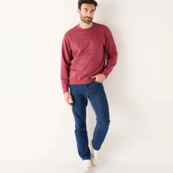 Sweater|Trui En Vest<Blancheporte Sweater in molton met ronde hals DONKERROZE