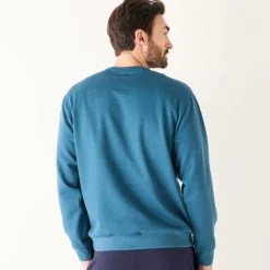 Sweater|Trui En Vest<Blancheporte Sweater in molton met ronde hals petroleumblauw