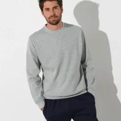 Sweater|Trui En Vest<Blancheporte Sweater in molton met ronde hals chiné grijs