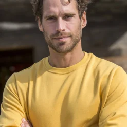 Sweater|Trui En Vest<Blancheporte Sweater in molton met ronde hals geel