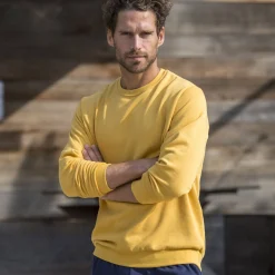 Sweater|Trui En Vest<Blancheporte Sweater in molton met ronde hals geel