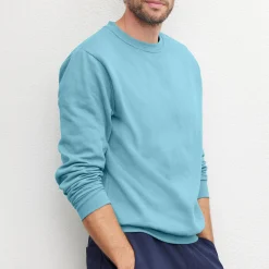 Sweater|Trui En Vest<Blancheporte Sweater in molton met ronde hals groenblauw