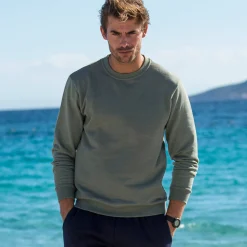 Sweater|Trui En Vest<Blancheporte Sweater in molton met ronde hals linde