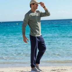 Sweater|Trui En Vest<Blancheporte Sweater in molton met ronde hals linde