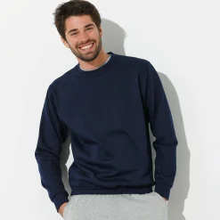 Sweater|Trui En Vest<Blancheporte Sweater in molton met ronde hals marine