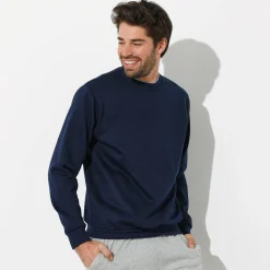 Sweater|Trui En Vest<Blancheporte Sweater in molton met ronde hals marine