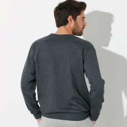Sweater|Trui En Vest<Blancheporte Sweater in molton met ronde hals chiné antraciet