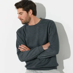 Sweater|Trui En Vest<Blancheporte Sweater in molton met ronde hals chiné antraciet