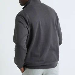 Sweater|Trui En Vest<Blancheporte Sweater in molton met truckerskraag chiné antraciet