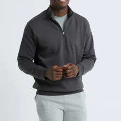 Sweater|Trui En Vest<Blancheporte Sweater in molton met truckerskraag chiné antraciet