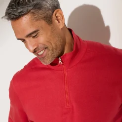 Sweater|Trui En Vest<Blancheporte Sweater in molton met truckerskraag grijzig koraal